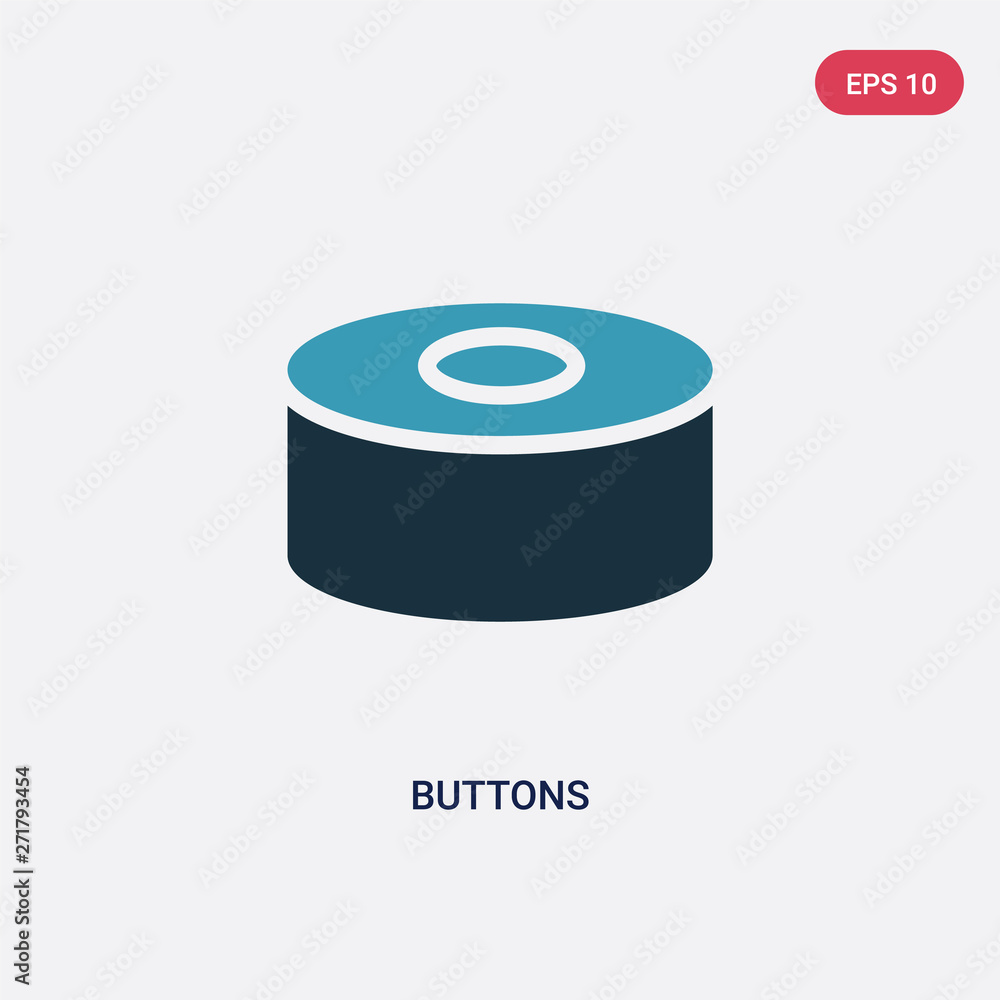 Poster two color buttons vector icon from social concept. isolated blue buttons vector sign symbol can be u