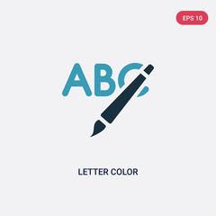 two color letter color vector icon from social concept. isolated blue letter color vector sign symbol can be use for web, mobile and logo. eps 10