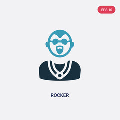 two color rocker vector icon from social concept. isolated blue rocker vector sign symbol can be use for web, mobile and logo. eps 10