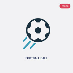 Obraz premium two color football ball vector icon from sports concept. isolated blue football ball vector sign symbol can be use for web, mobile and logo. eps 10