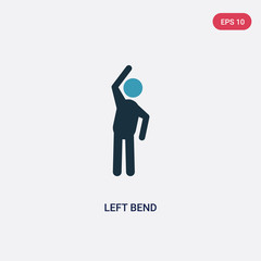 two color left bend vector icon from sports concept. isolated blue left bend vector sign symbol can be use for web, mobile and logo. eps 10