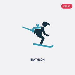 two color biathlon vector icon from sports concept. isolated blue biathlon vector sign symbol can be use for web, mobile and logo. eps 10