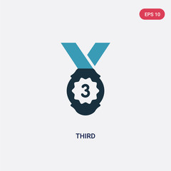 two color third vector icon from sports concept. isolated blue third vector sign symbol can be use for web, mobile and logo. eps 10
