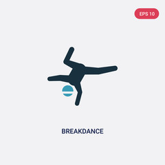 two color breakdance vector icon from sports concept. isolated blue breakdance vector sign symbol can be use for web, mobile and logo. eps 10