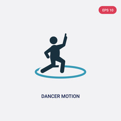 two color dancer motion vector icon from sports concept. isolated blue dancer motion vector sign symbol can be use for web, mobile and logo. eps 10