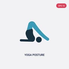 two color yoga posture vector icon from sports concept. isolated blue yoga posture vector sign symbol can be use for web, mobile and logo. eps 10