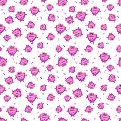 Cute Monsters Seamless Pattern Background
