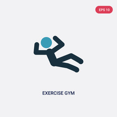 two color exercise gym vector icon from sports concept. isolated blue exercise gym vector sign symbol can be use for web, mobile and logo. eps 10