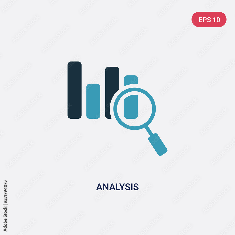 Poster two color analysis vector icon from strategy concept. isolated blue analysis vector sign symbol can 