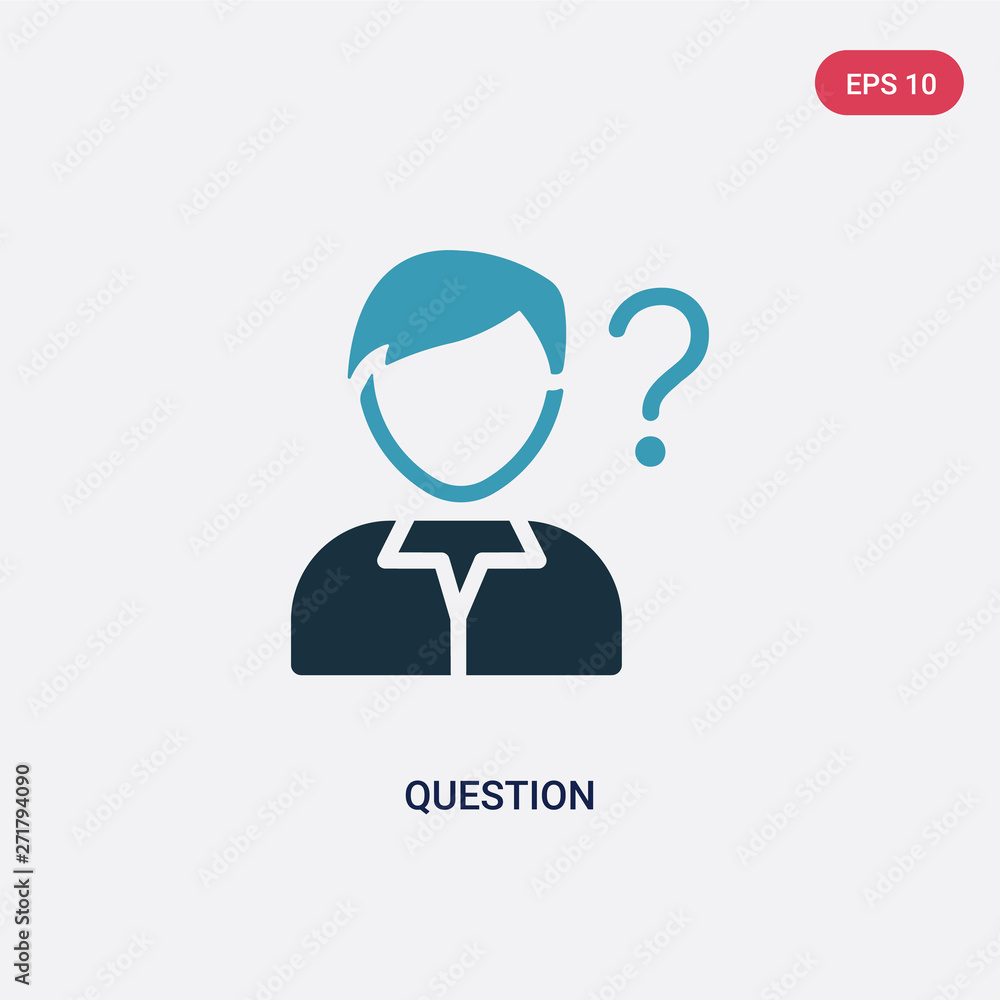 Poster two color question vector icon from strategy concept. isolated blue question vector sign symbol can 