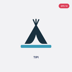 two color tipi vector icon from stone age concept. isolated blue tipi vector sign symbol can be use for web, mobile and logo. eps 10 © zaurrahimov
