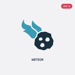 two color meteor vector icon from stone age concept. isolated blue meteor vector sign symbol can be use for web, mobile and logo. eps 10