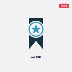 two color award vector icon from strategy concept. isolated blue award vector sign symbol can be use for web, mobile and logo. eps 10
