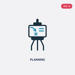 two color planning vector icon from strategy concept. isolated blue planning vector sign symbol can be use for web, mobile and logo. eps 10