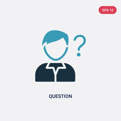 two color question vector icon from strategy concept. isolated blue question vector sign symbol can be use for web, mobile and logo. eps 10