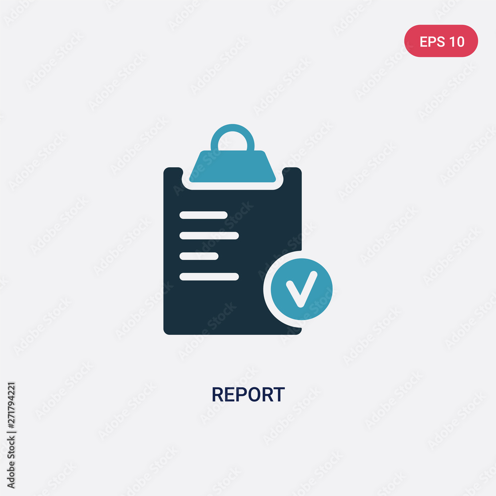 Poster two color report vector icon from strategy concept. isolated blue report vector sign symbol can be u