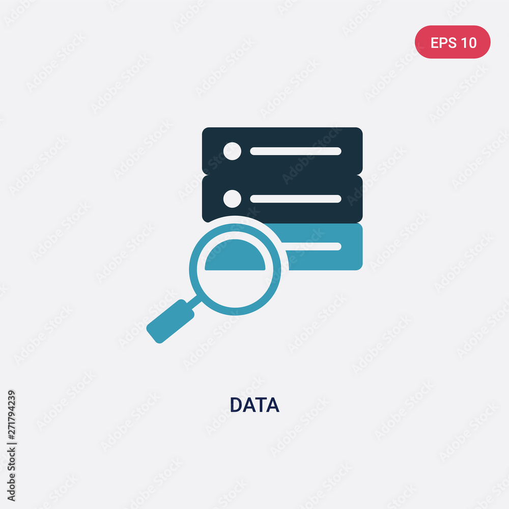 Aufkleber two color data vector icon from strategy concept. isolated blue data vector sign symbol can be use f