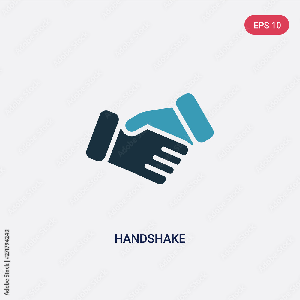 Poster two color handshake vector icon from strategy concept. isolated blue handshake vector sign symbol ca