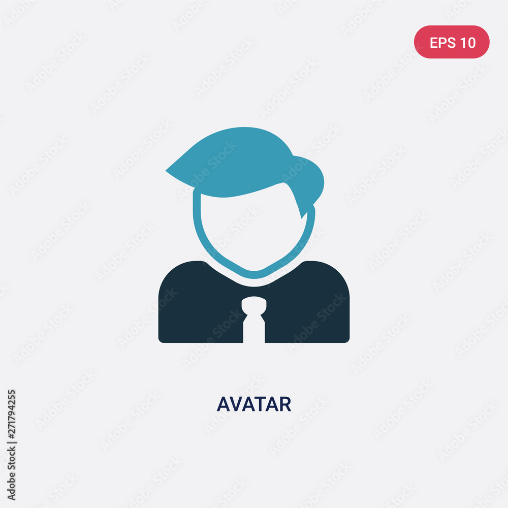Poster two color avatar vector icon from strategy concept. isolated blue avatar vector sign symbol can be u