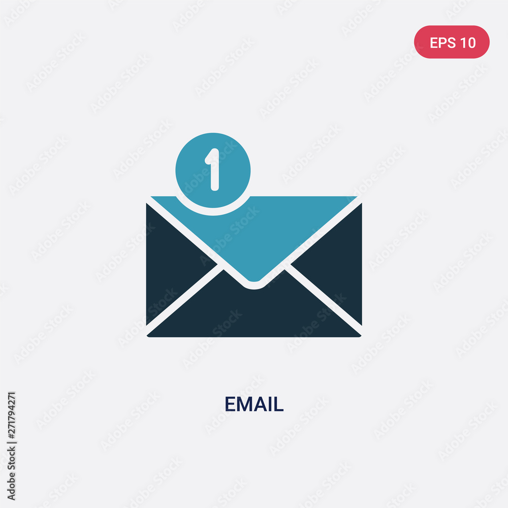 Poster two color email vector icon from strategy concept. isolated blue email vector sign symbol can be use