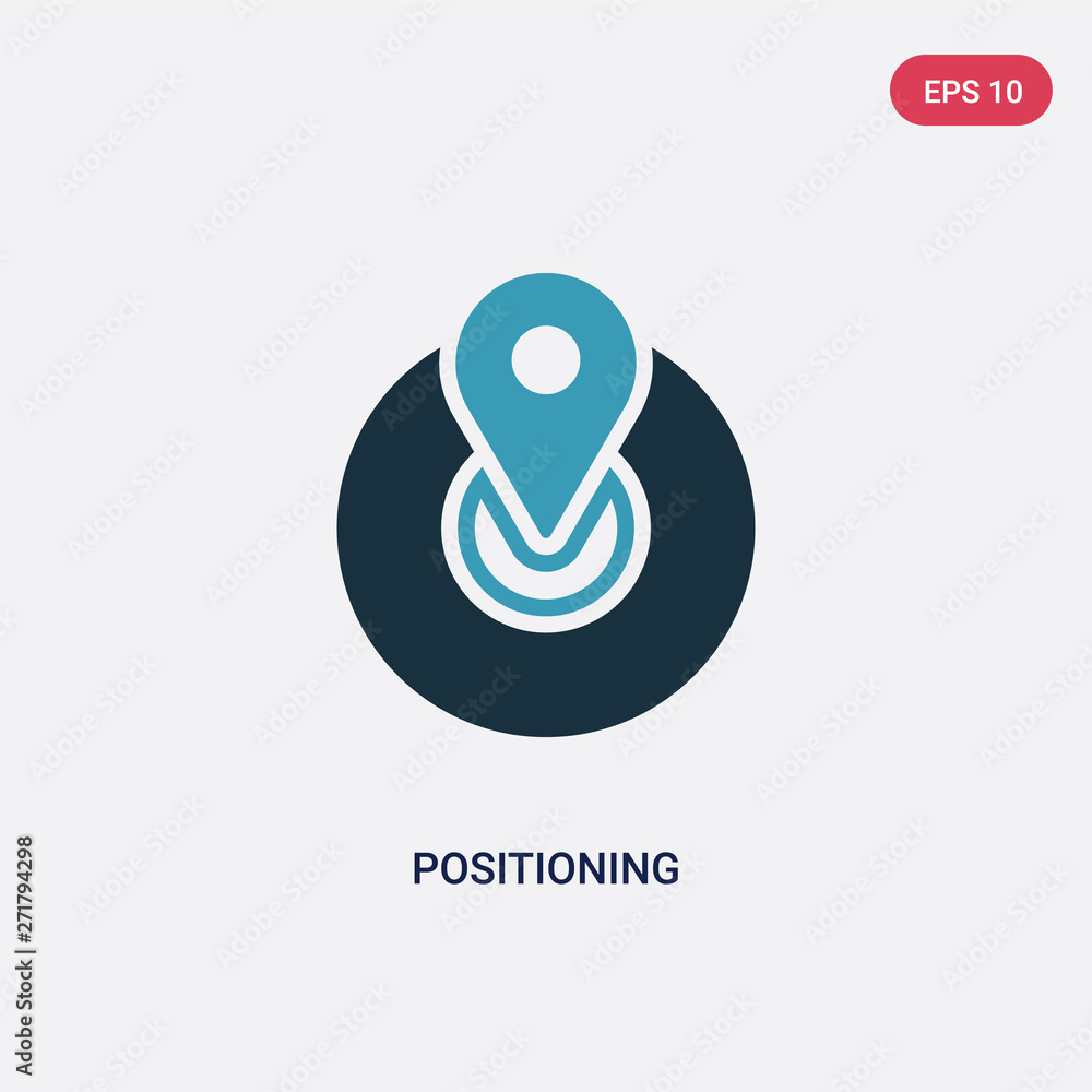 Aufkleber two color positioning vector icon from strategy concept. isolated blue positioning vector sign symbo