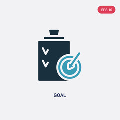 two color goal vector icon from strategy concept. isolated blue goal vector sign symbol can be use for web, mobile and logo. eps 10