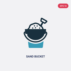 two color sand bucket vector icon from summer concept. isolated blue sand bucket vector sign symbol can be use for web, mobile and logo. eps 10
