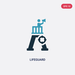 two color lifeguard vector icon from summer concept. isolated blue lifeguard vector sign symbol can be use for web, mobile and logo. eps 10