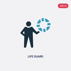 two color life guard vector icon from summer concept. isolated blue life guard vector sign symbol can be use for web, mobile and logo. eps 10