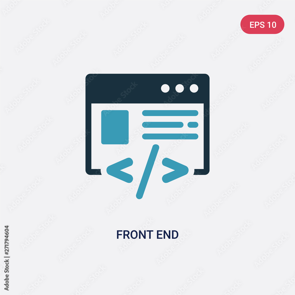 Poster two color front end vector icon from technology concept. isolated blue front end vector sign symbol 