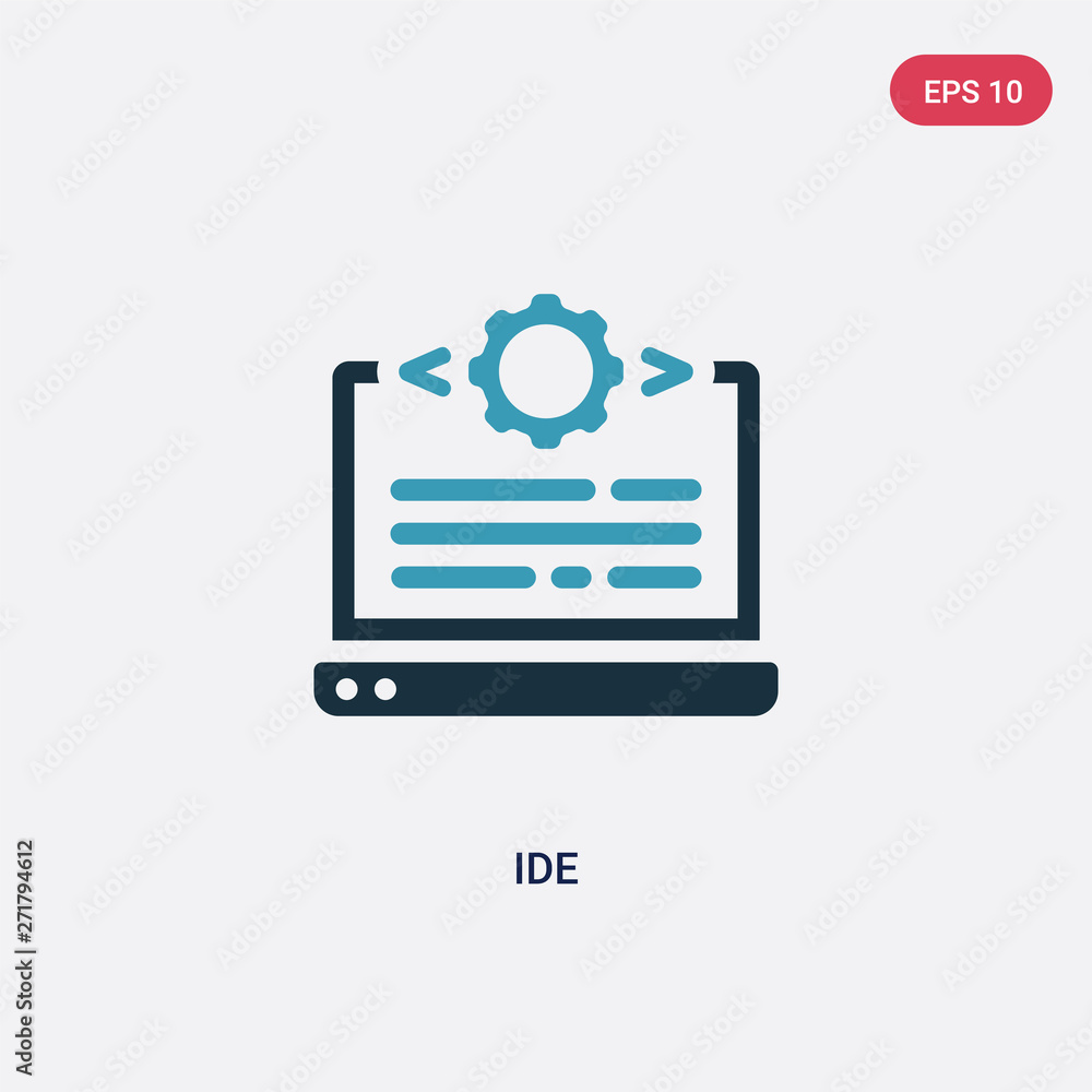 Poster two color ide vector icon from technology concept. isolated blue ide vector sign symbol can be use f
