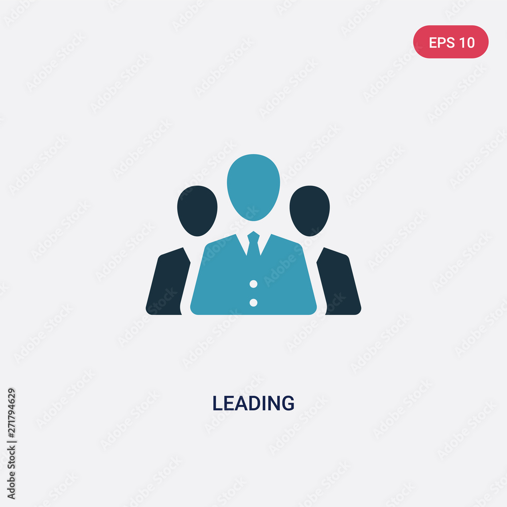 Poster two color leading vector icon from technology concept. isolated blue leading vector sign symbol can 
