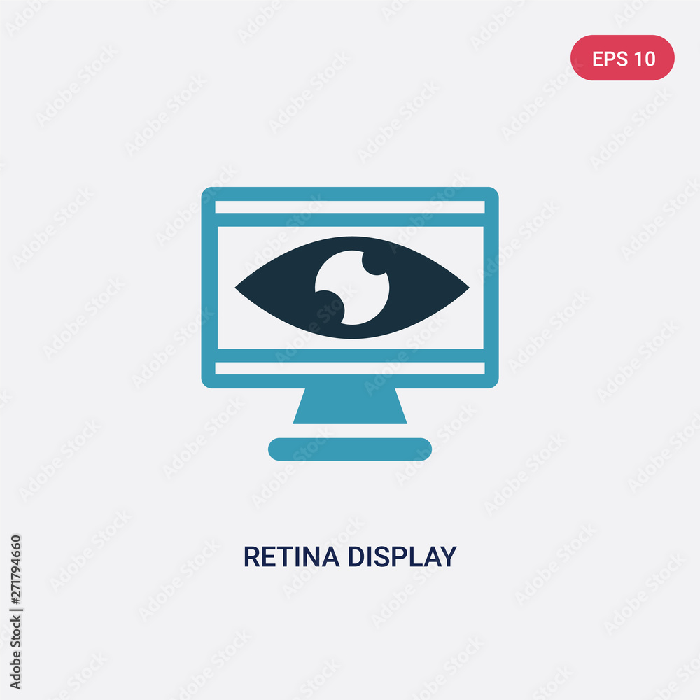 Poster two color retina display vector icon from technology concept. isolated blue retina display vector si
