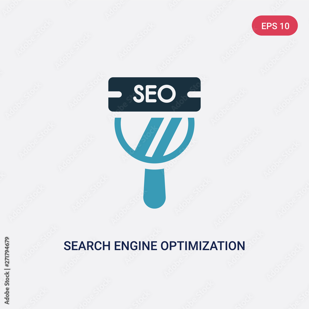 Poster two color search engine optimization vector icon from technology concept. isolated blue search engin