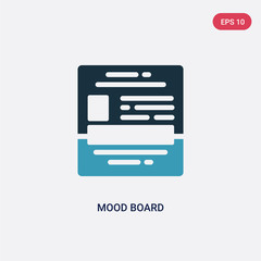 two color mood board vector icon from technology concept. isolated blue mood board vector sign symbol can be use for web, mobile and logo. eps 10