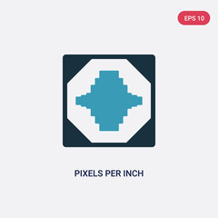 two color pixels per inch vector icon from technology concept. isolated blue pixels per inch vector sign symbol can be use for web, mobile and logo. eps 10