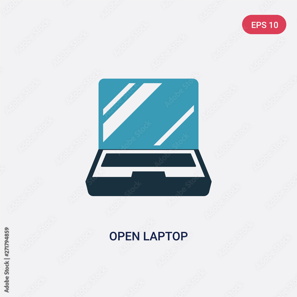 Aufkleber two color open laptop vector icon from technology concept. isolated blue open laptop vector sign sym