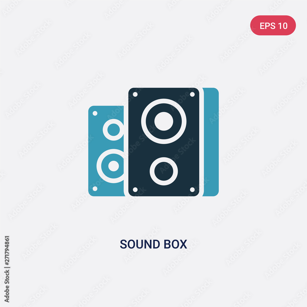Poster two color sound box vector icon from technology concept. isolated blue sound box vector sign symbol 