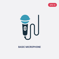 two color basic microphone vector icon from technology concept. isolated blue basic microphone vector sign symbol can be use for web, mobile and logo. eps 10