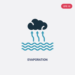two color evaporation vector icon from technology concept. isolated blue evaporation vector sign symbol can be use for web, mobile and logo. eps 10