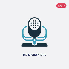 two color big microphone vector icon from technology concept. isolated blue big microphone vector sign symbol can be use for web, mobile and logo. eps 10