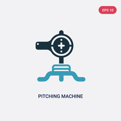 two color pitching machine vector icon from technology concept. isolated blue pitching machine vector sign symbol can be use for web, mobile and logo. eps 10