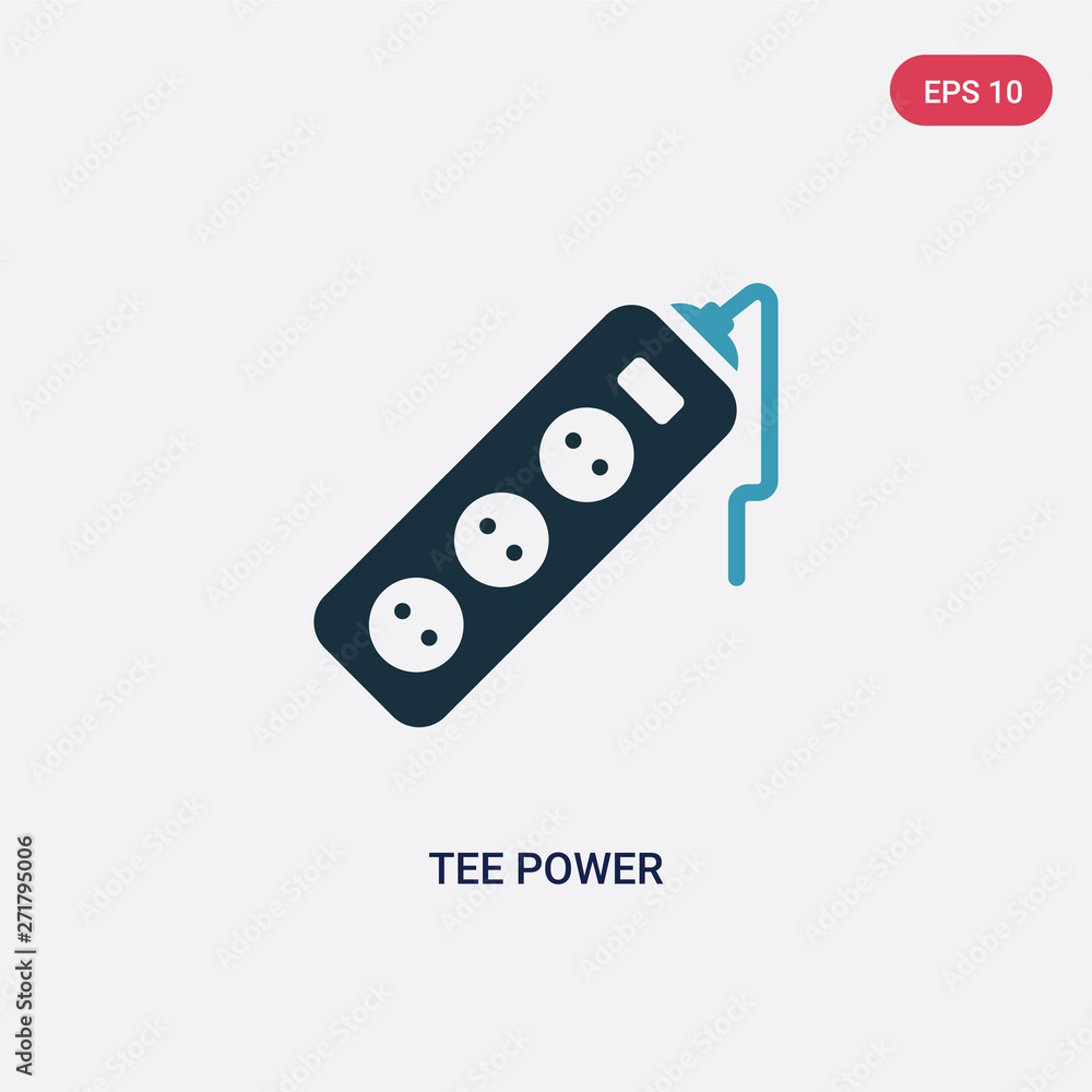 Poster two color tee power vector icon from technology concept. isolated blue tee power vector sign symbol 