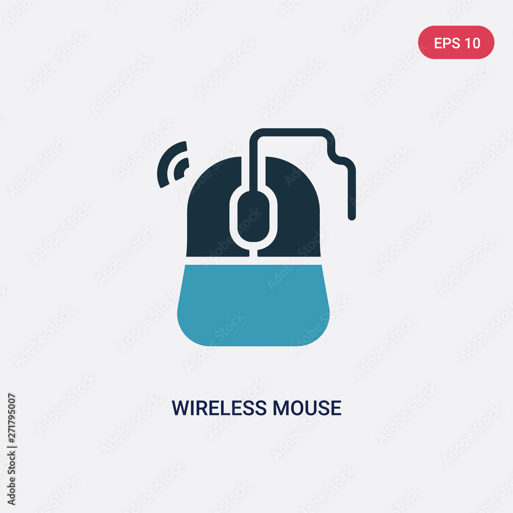 Poster two color wireless mouse vector icon from technology concept. isolated blue wireless mouse vector si