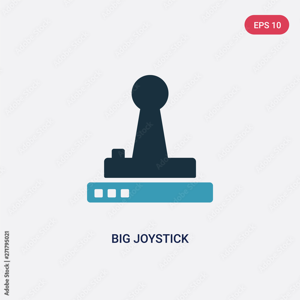 Poster two color big joystick vector icon from technology concept. isolated blue big joystick vector sign s