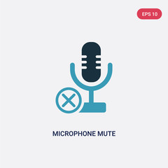 two color microphone mute vector icon from technology concept. isolated blue microphone mute vector sign symbol can be use for web, mobile and logo. eps 10