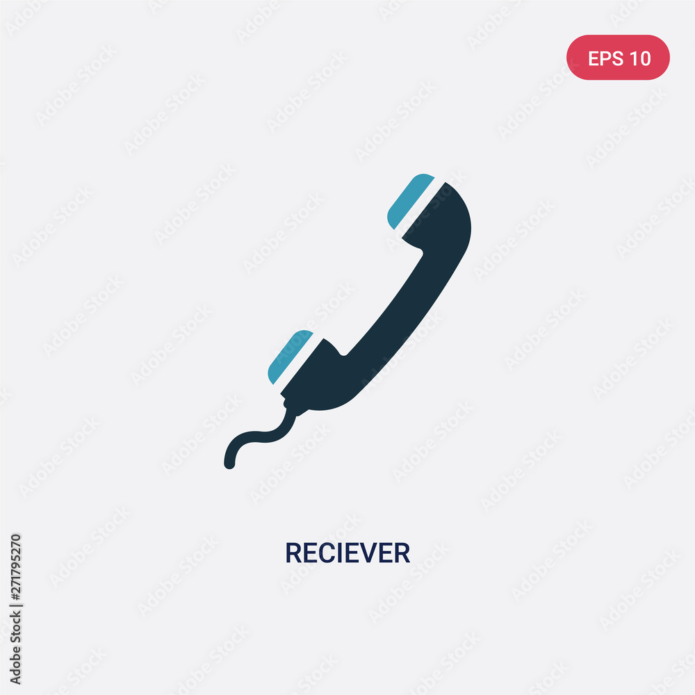 Poster two color reciever vector icon from technology concept. isolated blue reciever vector sign symbol ca