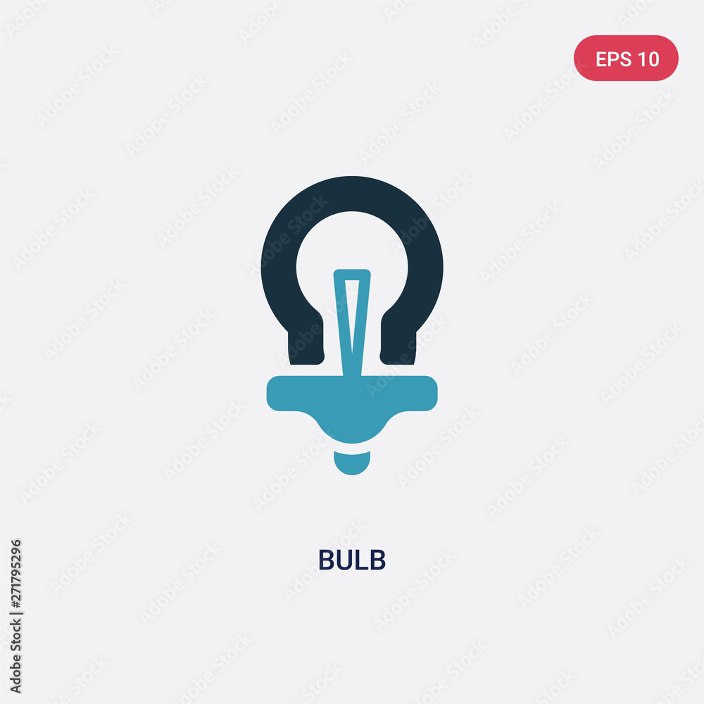 Poster two color bulb vector icon from technology concept. isolated blue bulb vector sign symbol can be use