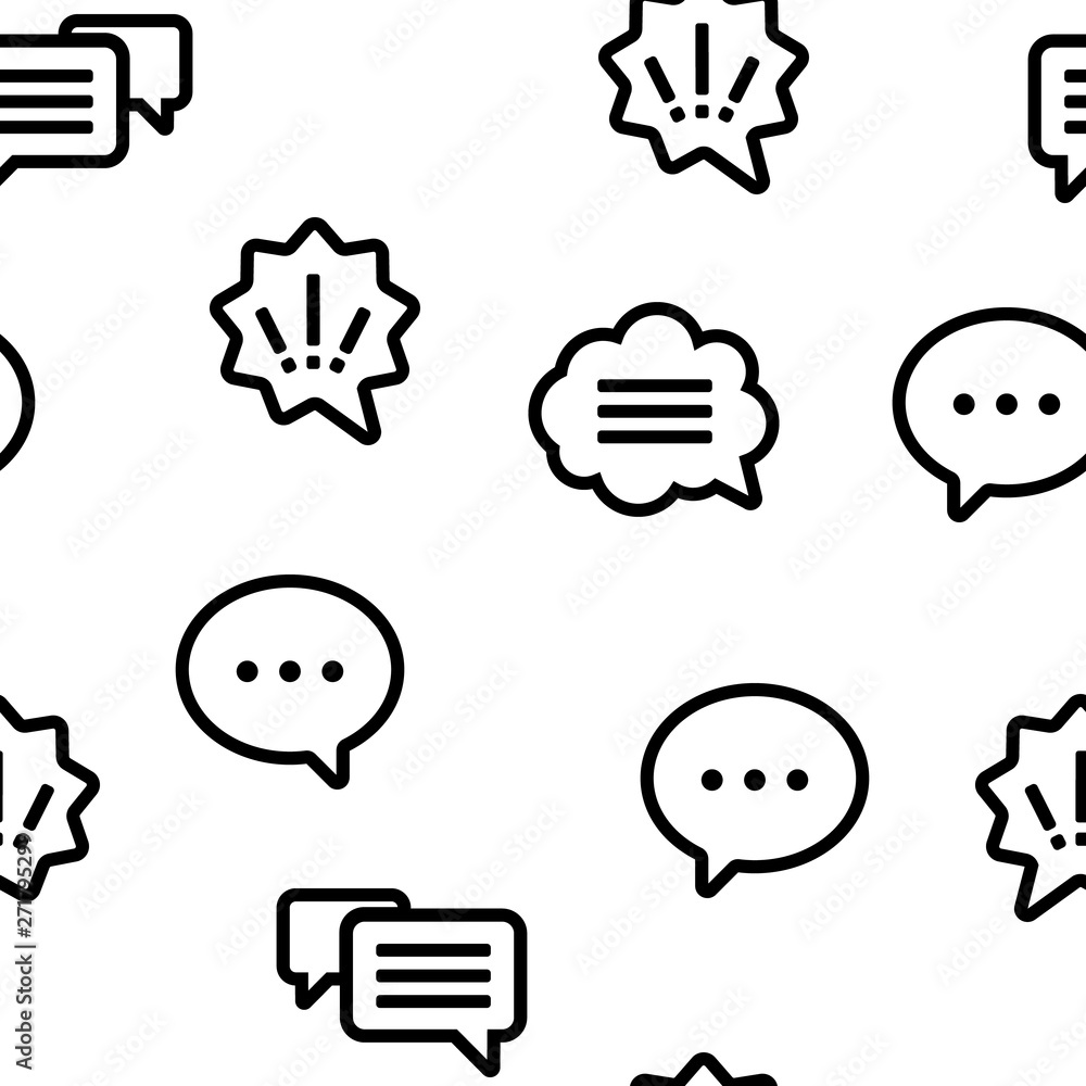 Poster speech bubble icon seamless pattern vector. chat dialog conversation speech bubbles icons. app picto