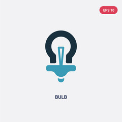 two color bulb vector icon from technology concept. isolated blue bulb vector sign symbol can be use for web, mobile and logo. eps 10